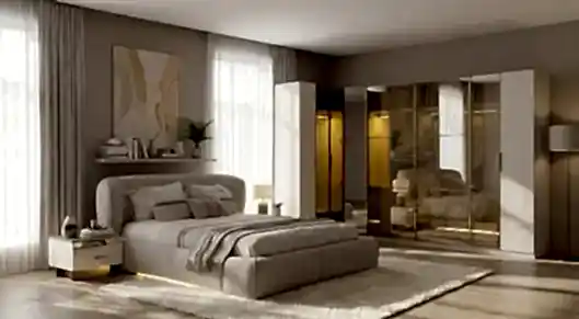 Teba Köşe Dolaplı Yatak Odası Takımı